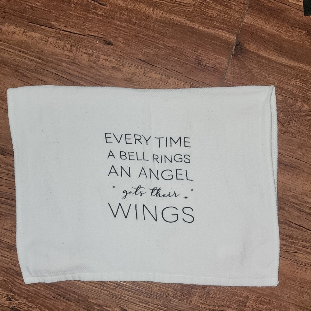 White Hand Towel with Inspirational Quote